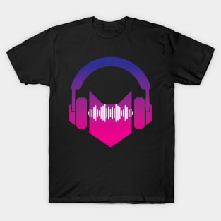 Cat Headphones - Abstract Design T-Shirt